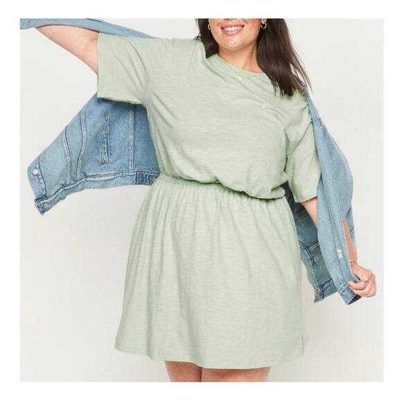 Old Navy Waist Defined Slub Knit Mini Dress - Picture 1 of 6